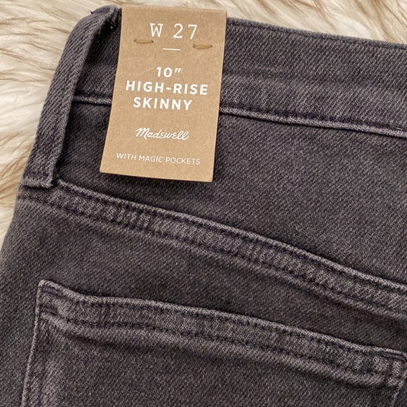 NWT Madewell 10" High Rise Skinny Jeans in Starkey Wash Faded Black Size 27 - Picture 13 of 16